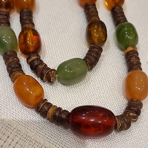 4/$20🤑 BOHO Wood and Bauble Bead Necklace - Picture 2 of 4